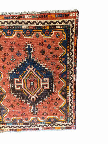 140 x 104 cm Shiraz Traditional Orange Rug - Rugoutlet