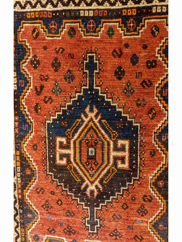 140 x 104 cm Shiraz Traditional Orange Rug - Rugoutlet