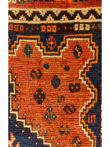140 x 104 cm Shiraz Traditional Orange Rug - Rugoutlet