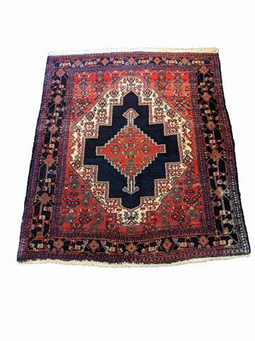 140 x 115 cm Senneh Traditional Red Rug - Rugoutlet