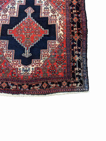 140 x 115 cm Senneh Traditional Red Rug - Rugoutlet