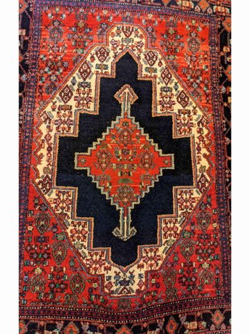 140 x 115 cm Senneh Traditional Red Rug - Rugoutlet