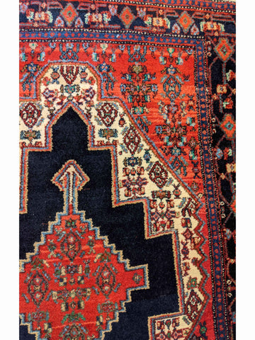 140 x 115 cm Senneh Traditional Red Rug - Rugoutlet