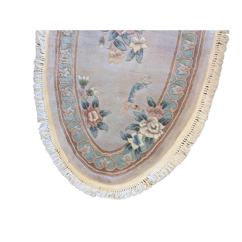 140 x 80 cm Chinese oval lilac Rug - Rugoutlet
