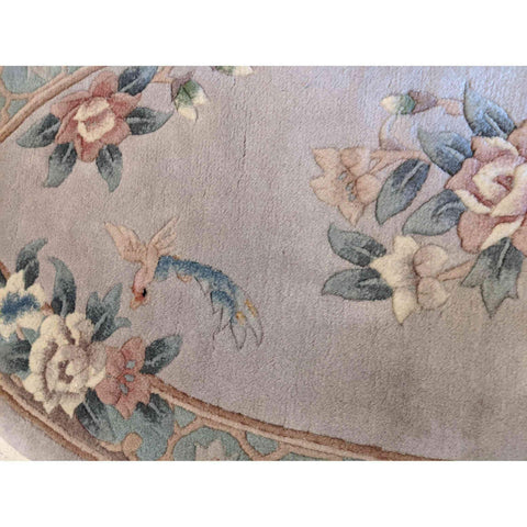 140 x 80 cm Chinese oval lilac Rug - Rugmaster