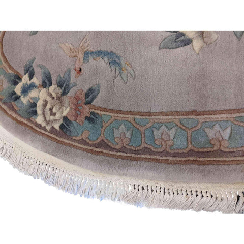 140 x 80 cm Chinese oval lilac Rug - Rugmaster