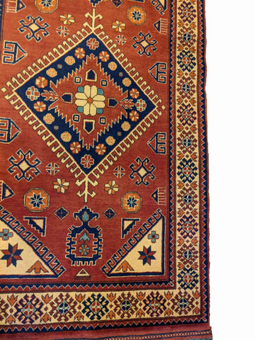 141 x 100 cm Fine Afghan Tribal Orange Rug - Rugoutlet