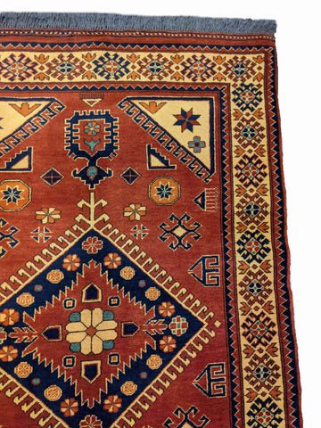 141 x 100 cm Fine Afghan Tribal Orange Rug - Rugoutlet