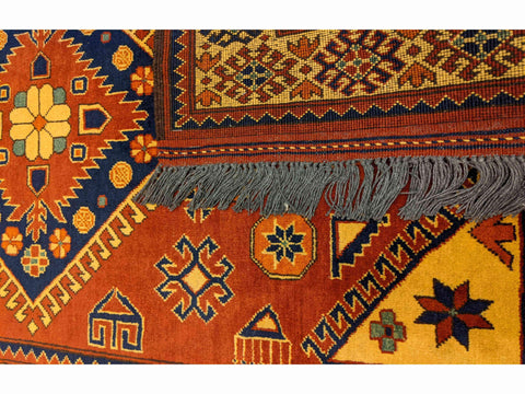 141 x 100 cm Fine Afghan Tribal Orange Rug - Rugoutlet