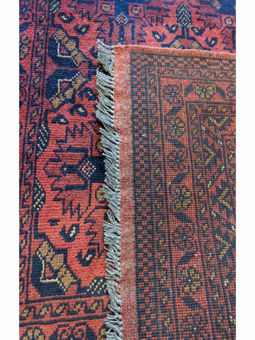 141 x 103 cm Afghan Khan Tribal Red Rug - Rugoutlet