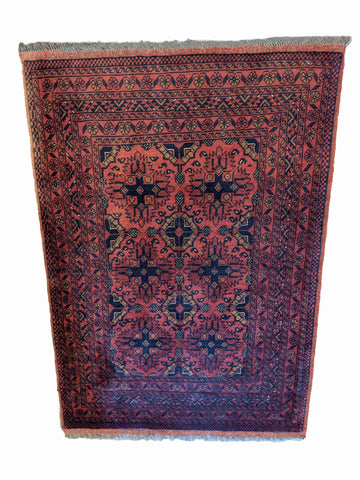 141 x 103 cm Afghan Khan Tribal Red Rug - Rugoutlet