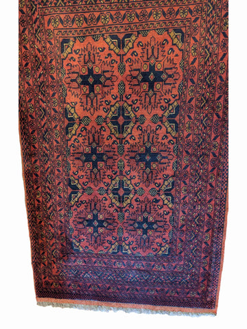 141 x 103 cm Afghan Khan Tribal Red Rug - Rugoutlet
