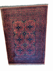141 x 103 cm Afghan Khan Tribal Red Rug - Rugmaster