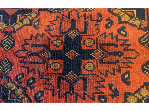 141 x 103 cm Afghan Khan Tribal Red Rug - Rugoutlet