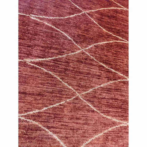 141 x 190 cm Handmade Natural Dyes Red Rug - Rugoutlet