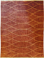 141 x 190 cm Handmade Natural Dyes Red Rug - Rugoutlet