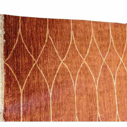 141 x 190 cm Handmade Natural Dyes Red Rug - Rugoutlet