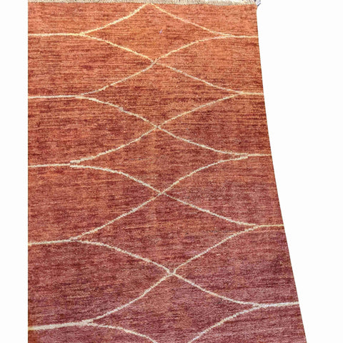 141 x 190 cm Handmade Natural Dyes Red Rug - Rugoutlet