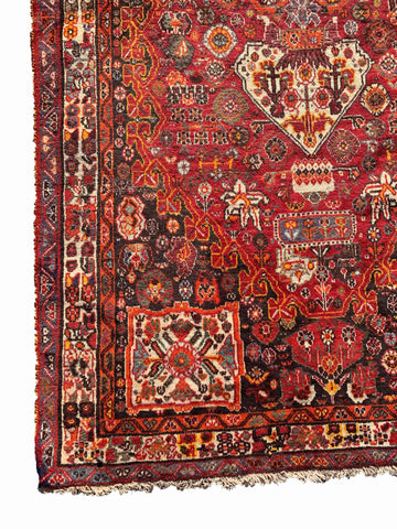 142 x 100 cm Qashqai Tribal Red Rug - Rugoutlet