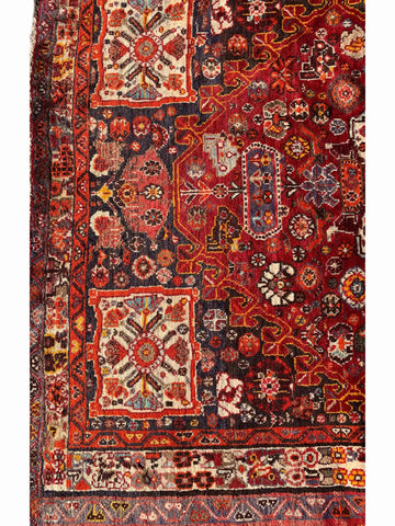 142 x 100 cm Qashqai Tribal Red Rug - Rugoutlet