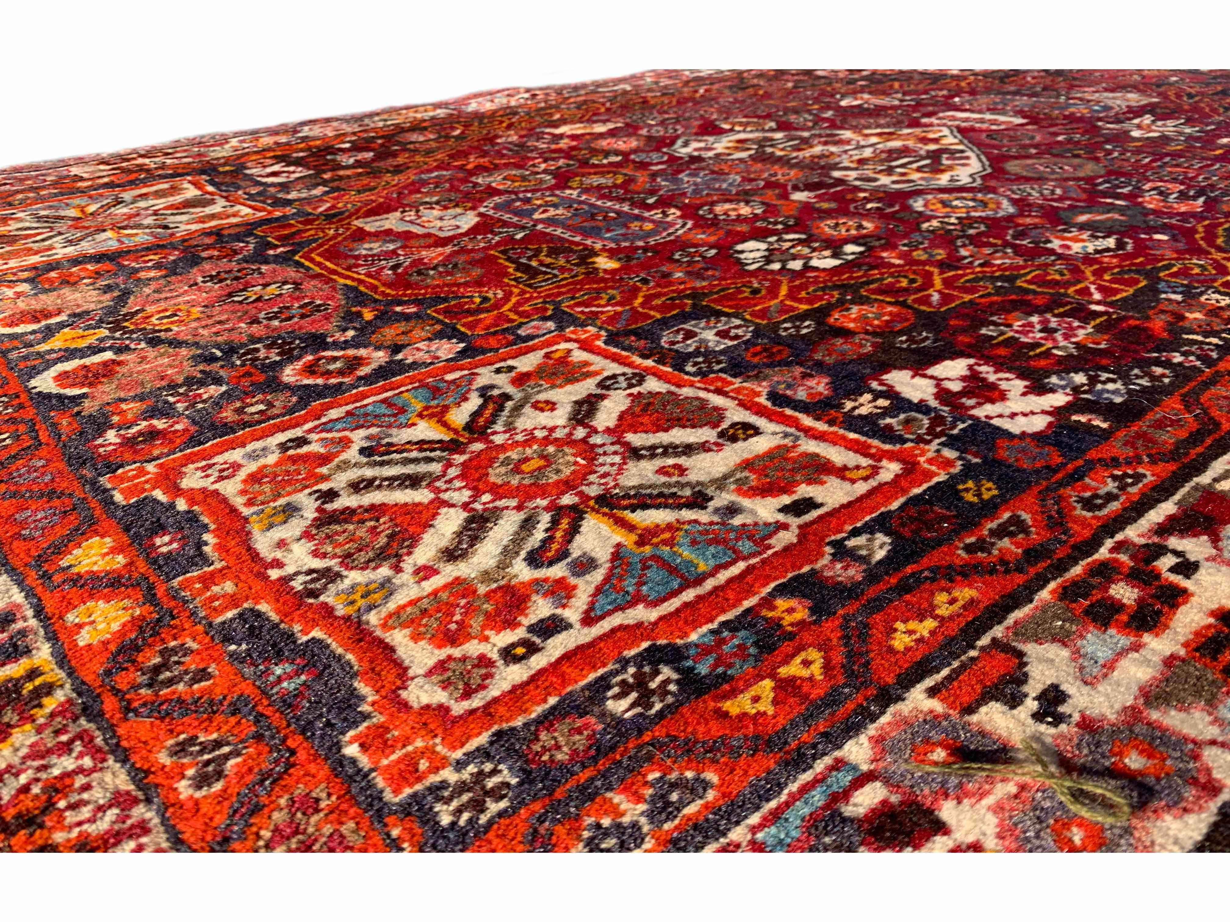 142 x 100 cm Qashqai Tribal Red Rug - Rugmaster