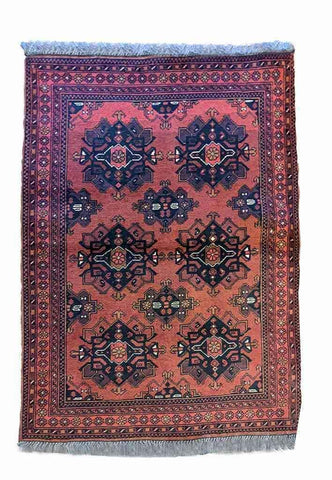 142 x 104 cm Afghan Khan Tribal Orange Rug - Rugoutlet