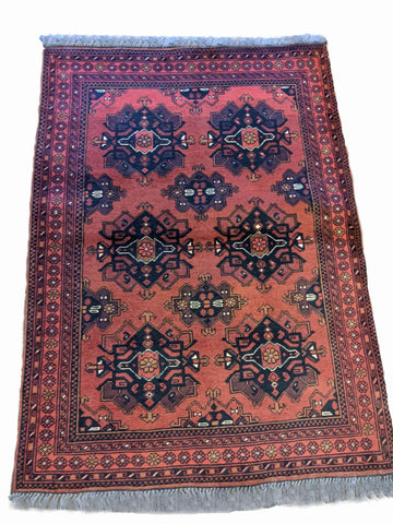 142 x 104 cm Afghan Khan Tribal Orange Rug - Rugoutlet