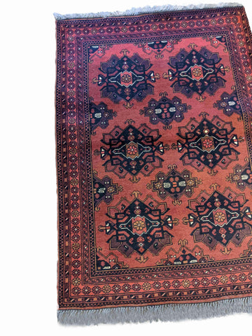 142 x 104 cm Afghan Khan Tribal Orange Rug - Rugoutlet