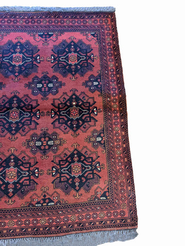 142 x 104 cm Afghan Khan Tribal Orange Rug - Rugoutlet