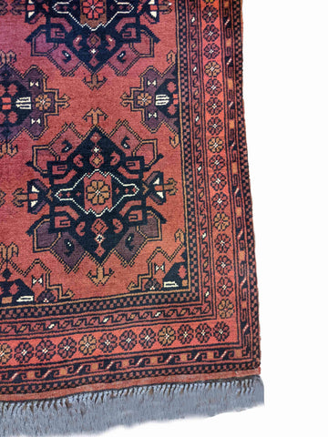142 x 104 cm Afghan Khan Tribal Orange Rug - Rugoutlet