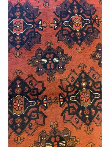 142 x 104 cm Afghan Khan Tribal Orange Rug - Rugoutlet