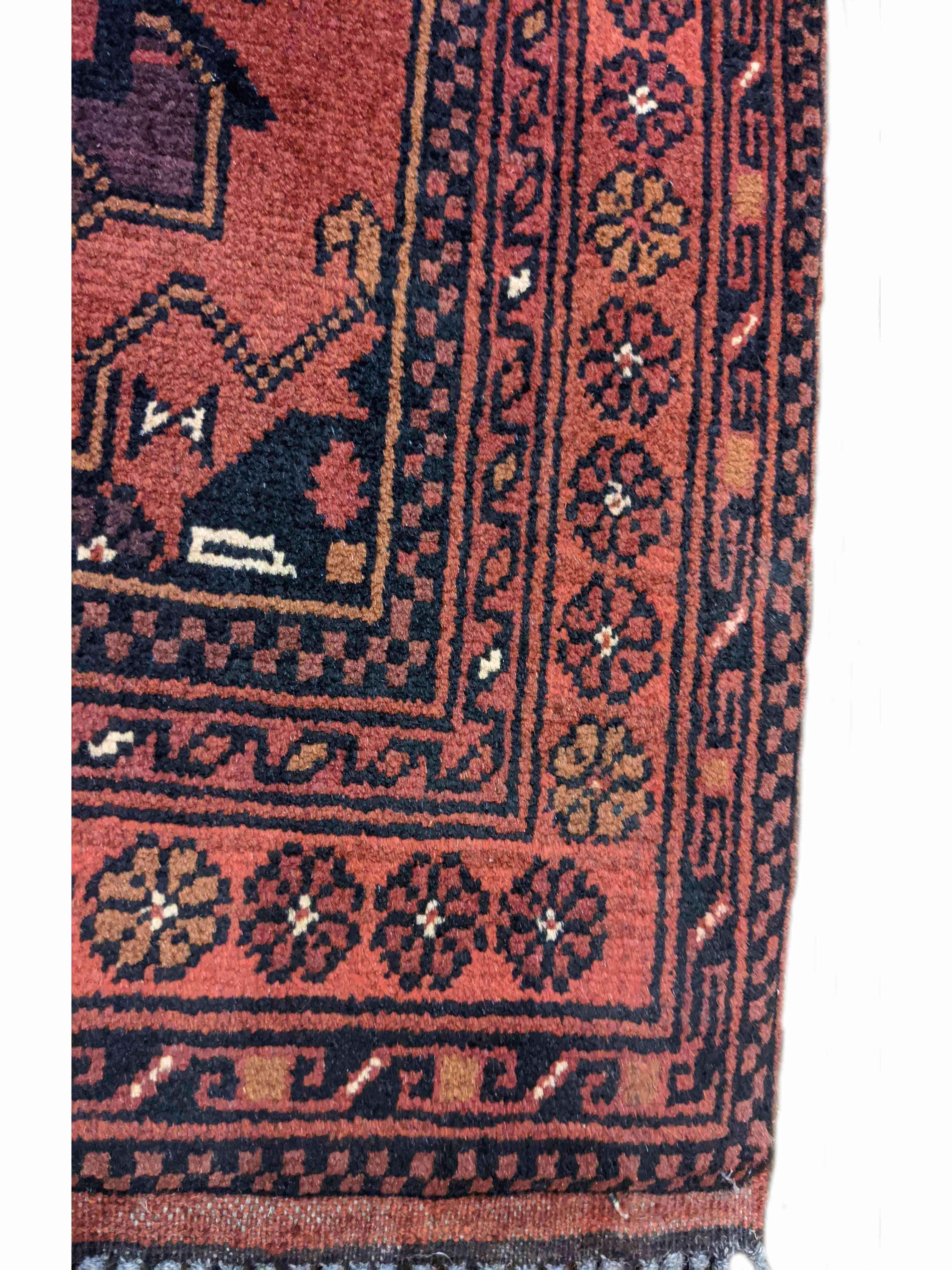 142 x 104 cm Afghan Khan Tribal Orange Rug - Rugmaster