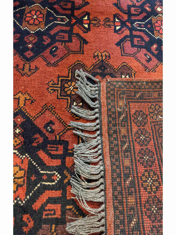 142 x 104 cm Afghan Khan Tribal Orange Rug - Rugoutlet