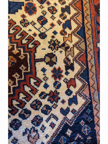142 x 108 cm Yalameh Tribal White Rug - Rugoutlet