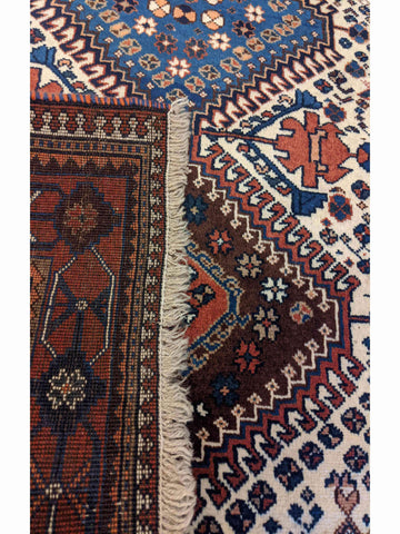 142 x 108 cm Yalameh Tribal White Rug - Rugoutlet