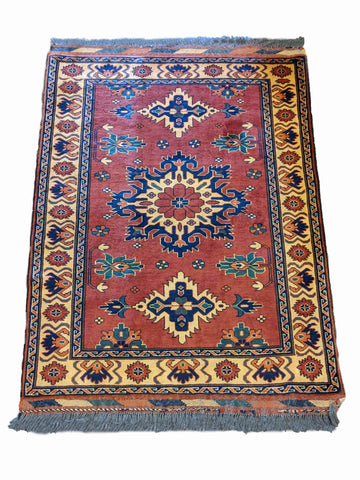 142 x 109 cm Fine Afghan Tribal Red Rug - Rugoutlet