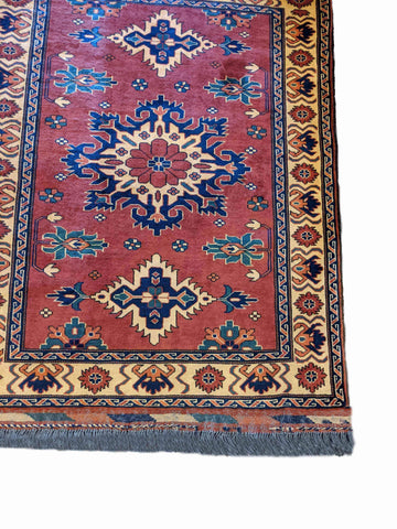 142 x 109 cm Fine Afghan Tribal Red Rug - Rugoutlet
