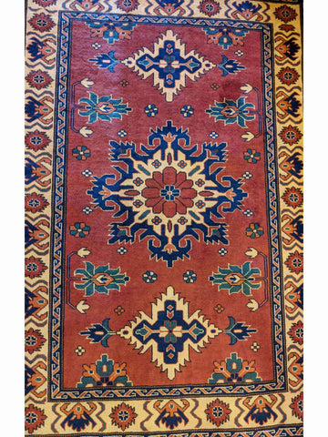 142 x 109 cm Fine Afghan Tribal Red Rug - Rugoutlet