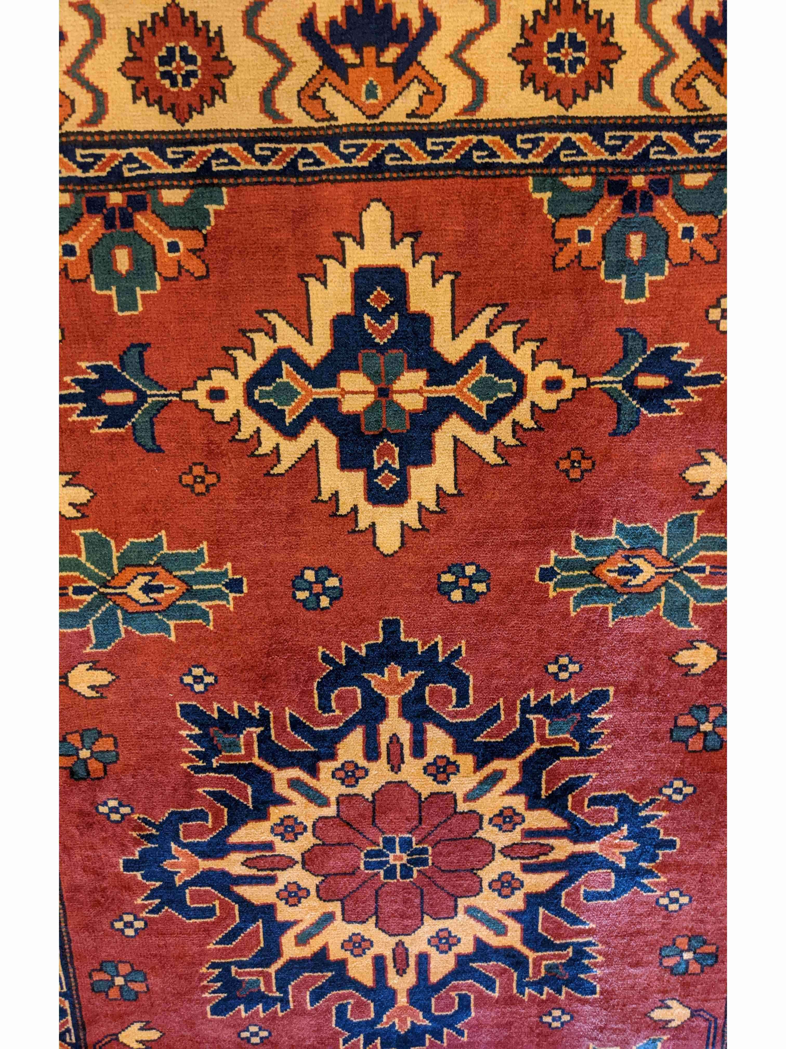 142 x 109 cm Fine Afghan Tribal Red Rug - Rugoutlet