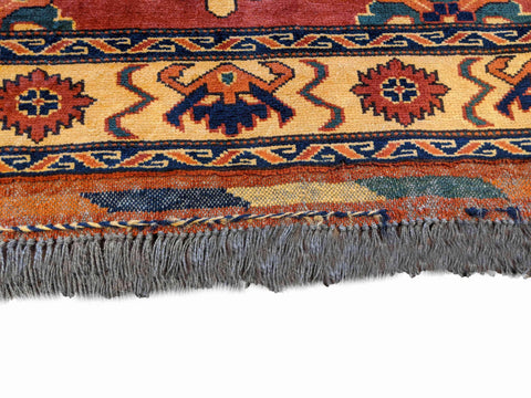 142 x 109 cm Fine Afghan Tribal Red Rug - Rugoutlet