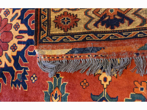 142 x 109 cm Fine Afghan Tribal Red Rug - Rugoutlet