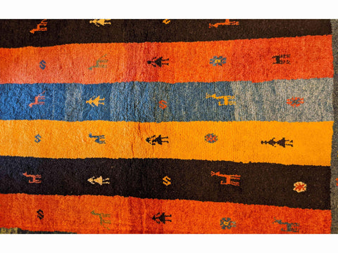 142 x 111 cm Persian Gabbeh Tribal Multi coloured Rug - Rugoutlet