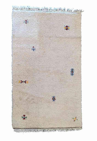 142 x 70 cm Persian Gabbeh Tribal White Rug - Rugoutlet