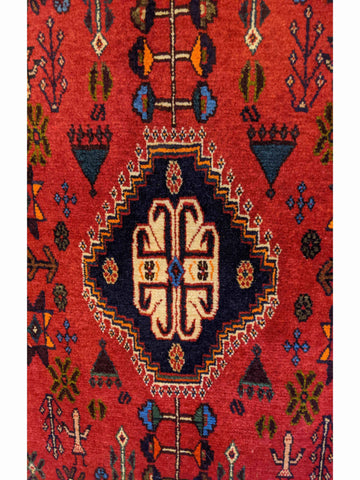 143 x 100 cm Qashqai Tribal Blue Rug - Rugoutlet