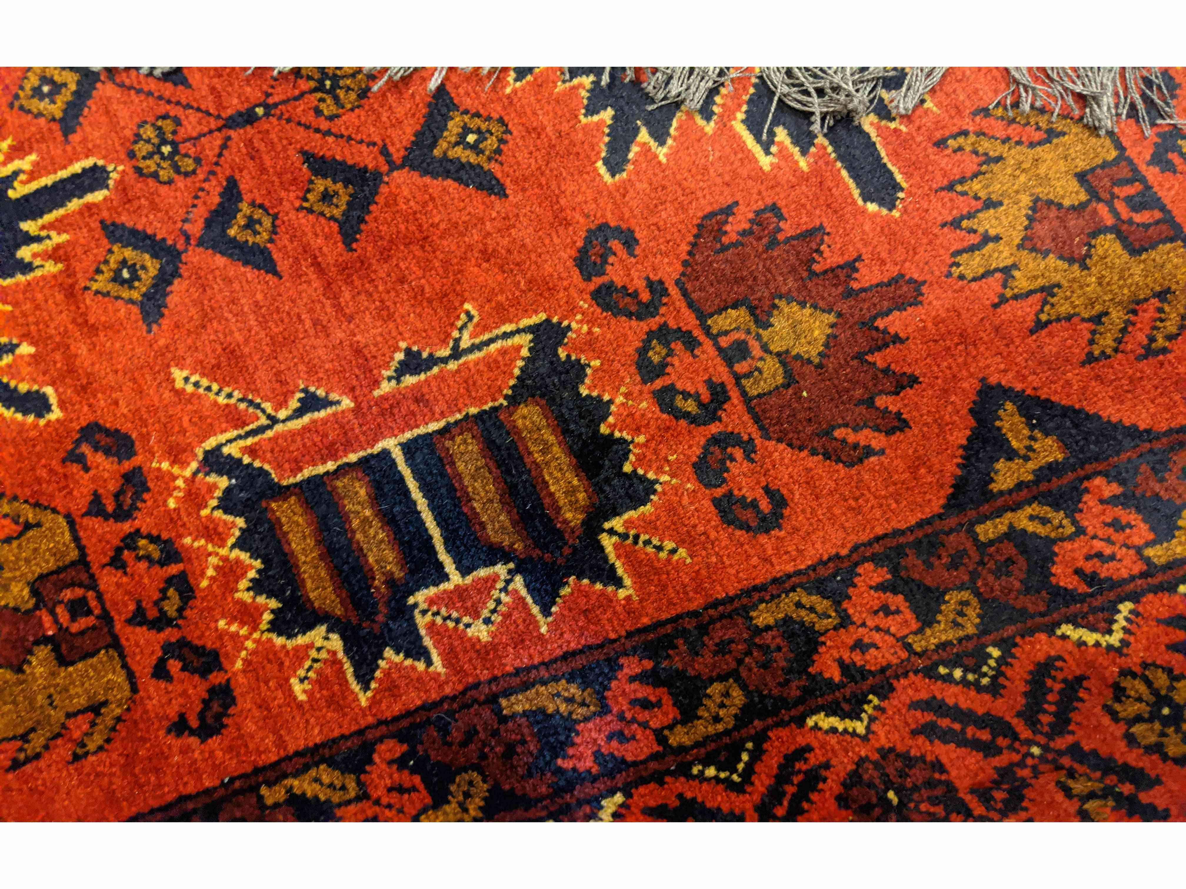 143 x 95 cm Afghan Khan Tribal Orange Rug - Rugoutlet