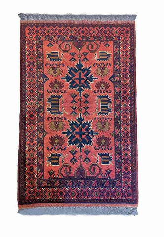 143 x 95 cm Afghan Khan Tribal Orange Rug - Rugoutlet