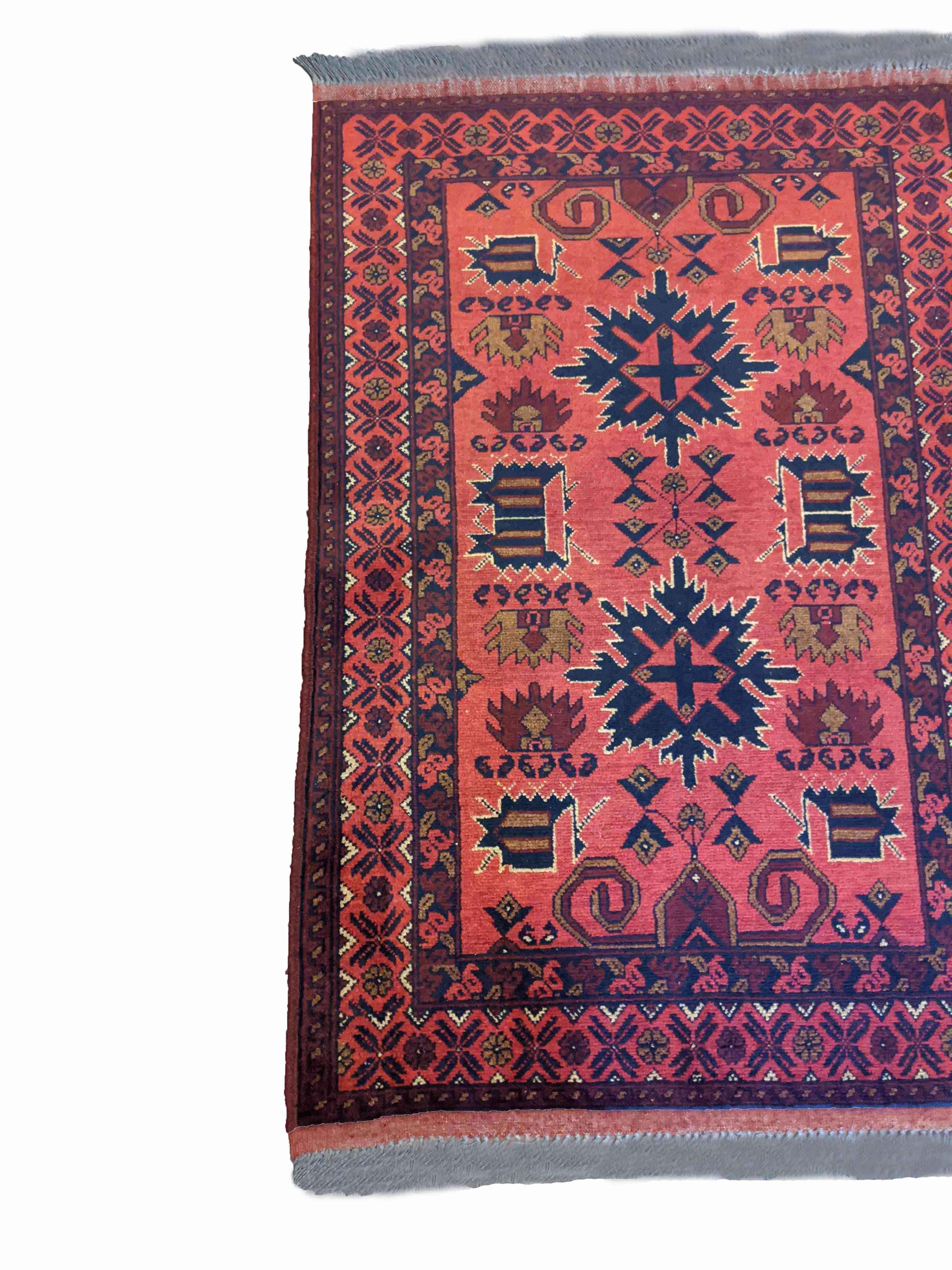 143 x 95 cm Afghan Khan Tribal Orange Rug - Rugoutlet