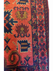 143 x 95 cm Afghan Khan Tribal Orange Rug - Rugoutlet