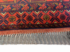 143 x 95 cm Afghan Khan Tribal Orange Rug - Rugoutlet