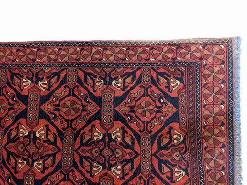 144 x 100 cm Afghan Khan Mohammadi Tribal Red Rug - Rugoutlet